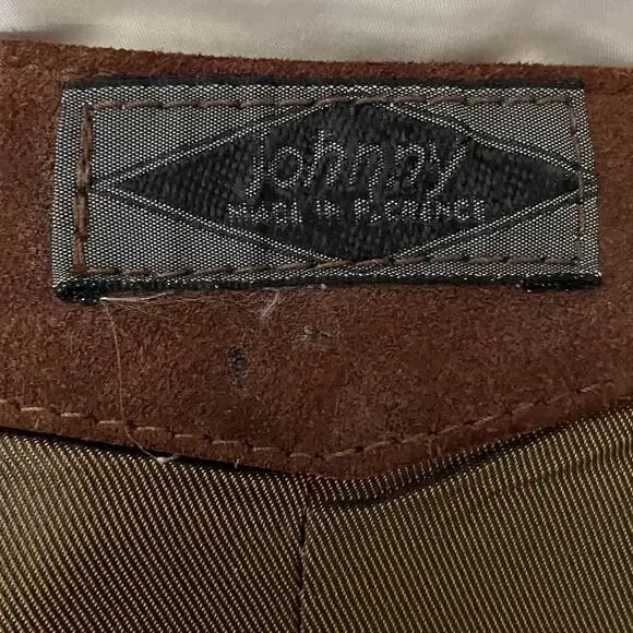 Vintage Suede Vest Mens Size XS 38 Brown Johnny Leather Cowboy Italy Made 1973 - Picture 6 of 8